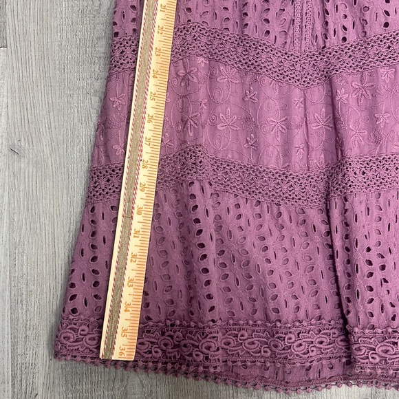 Sundance Eyelet Embroidered Cotton Dress – Size P6 – Purple - Picture 8 of 8
